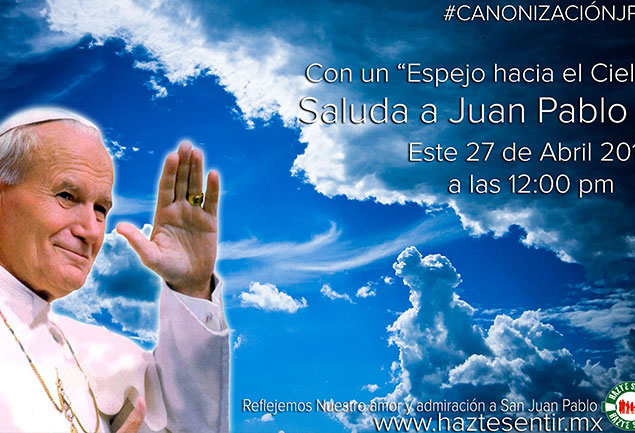 Espejos que saludan al Papa Juan Pablo II